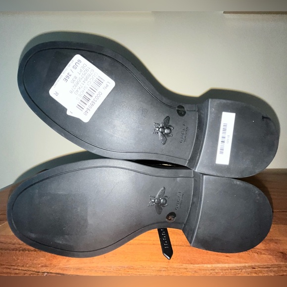 Gucci Logo EU 36 Print Canvas & Leather Combat Boots Booties - Picture 14 of 16